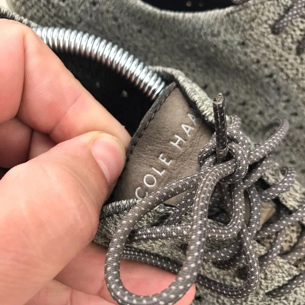 Cole Haan OriginalGrand Stitchlite Wingtip Oxfrord Mens 11M Gray Knit Sneakers